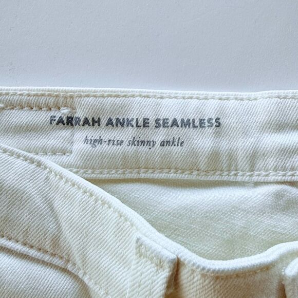 NWT AG Jeans Farrah Ankle Seamless Mid Rise Skinny Ankle Jeans in Ivory Dust 25 - Picture 12 of 16